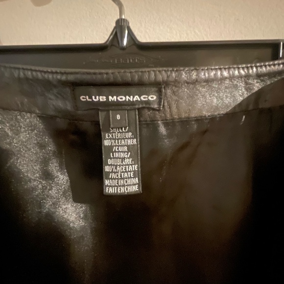 Club Monaco 100% Black Leather Skirt - Gently Used - Picture 5 of 5